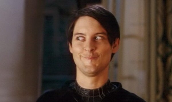 Create meme: Tobey Maguire is evil, Peter Parker Tobey Maguire, Tobey Maguire meme smile