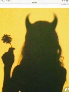 Create meme: shadow of a girl with horns Wallpaper picture, people, the shadow girls are the devil