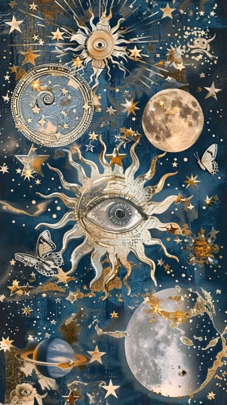 Create meme: sun moon stars, The sun and moon tarot, sun moon