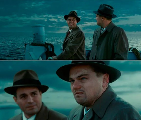 Create meme: memes with dicaprio, meme with dicaprio island, Leonardo DiCaprio meme of shutter island