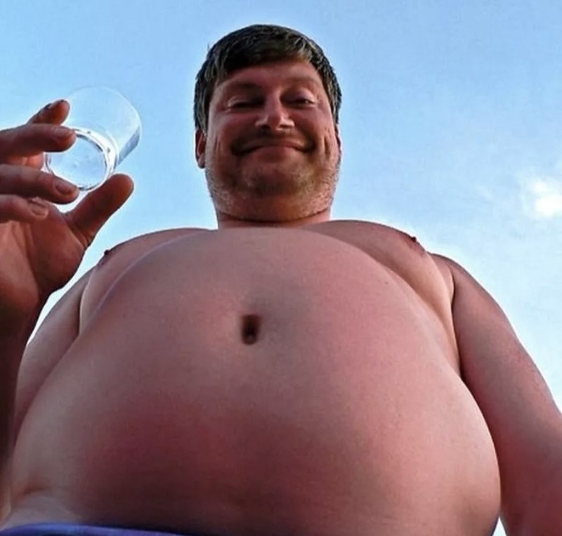 Create meme: beer belly, fat man, the man is fat