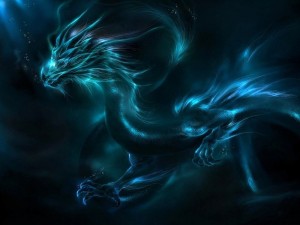 Create meme: neon dragon, Wallpaper 1280 800 blue dragon, Wallpaper blue dragon