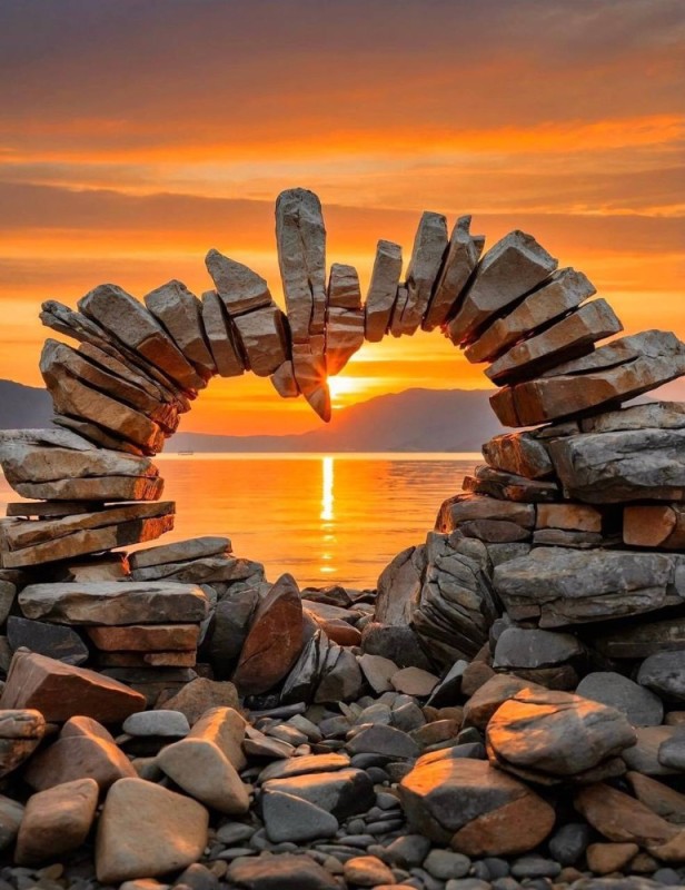 Create meme: landscape , arch nature, The heart is made of stone