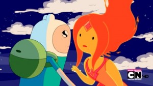 Создать мем: flame princess, фин и принцесса пламя, finn the human