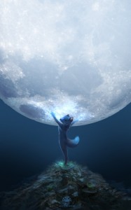 Create meme: moon illustration, fantasy