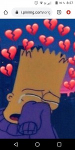 Create meme: Bart Simpson sorry, Bart Simpson, Bart with hearts and tears