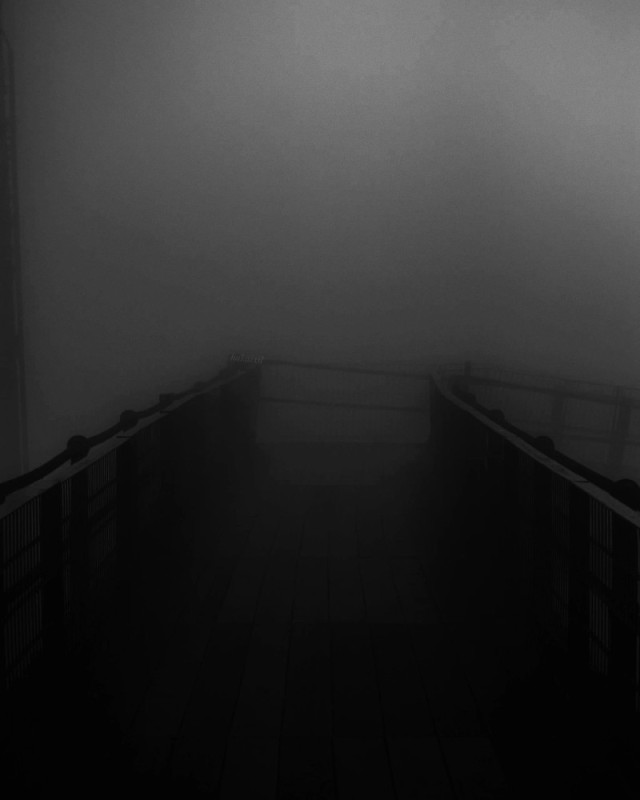 Create meme: darkness, thick fog , landscape fog