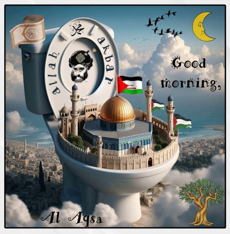 Create meme: toilet, al quds, land of palestine