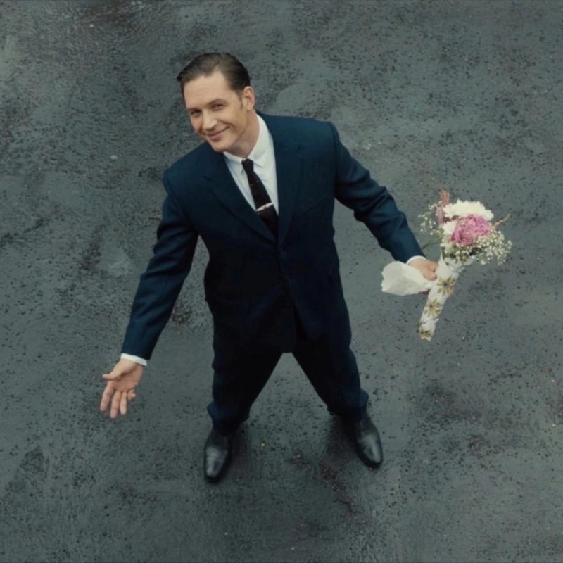 Create meme: tom hardy legend with flowers, The legend of Reggie movie, Tom hardy 