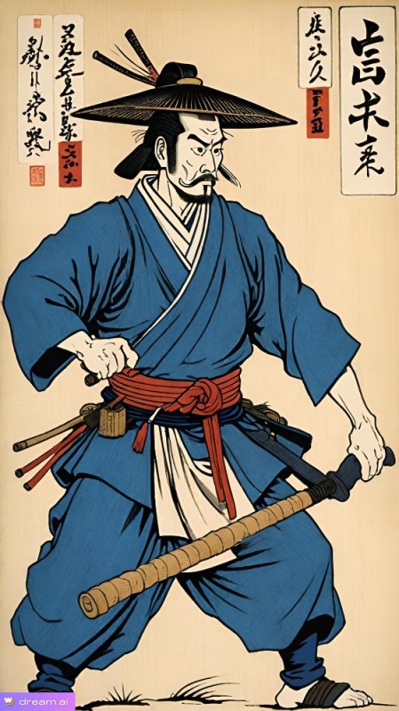 Create meme: Samurai, Samurai Japan, Miyamoto Musashi Japanese painting