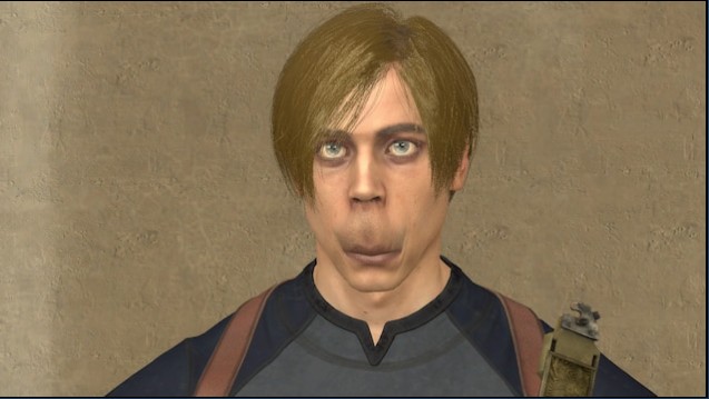 Create meme: Leon from Resident Evil, resident evil 4 remake, resident evil 4 remake leon