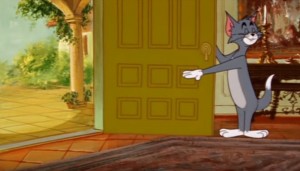 Создать мем: tom and jerry tom, мультик том, том и джерри мем дверь