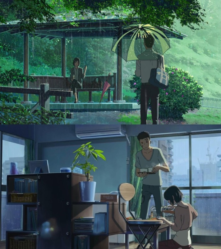 Create meme: Makoto Shinkai the garden of fine words, The Garden of Fine Words (2013), makoto shinkai