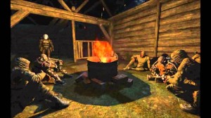 Create meme: campfire, Stalker bandits around the campfire, newcomers around the campfire Stalker