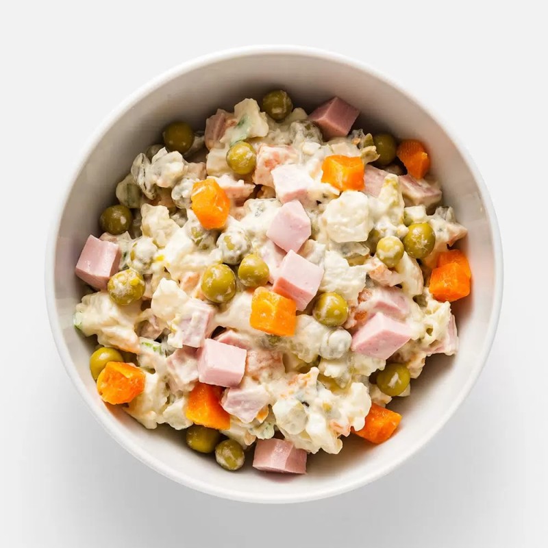 Create meme: salad , olivier salad with sausage, Olivier 