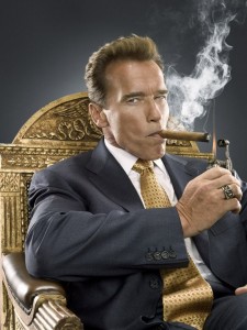 Create meme: Schwarzenegger with a cigar meme, Smoking a cigar, Arnold Schwarzenegger with a cigarette