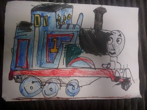 Create meme: Thomas drew the train, Thomas the steam train drawing, locomotive Thomas