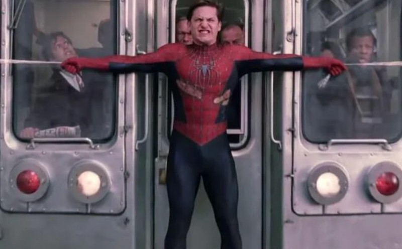 Create meme: spider-man 2, spider-man in the subway, Spider-Man