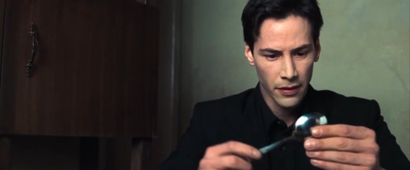 Create meme: neo matrix, Keanu Reeves The Matrix 1999, matrix spoon 