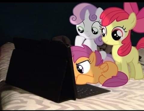 Create meme: my little pony friendship is magic , Pinkie Pie and Apple Bloom, Apple Bloom Scootaloo and Sweetie Belle