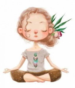 Create meme: yoga pose, cute cartoon, yoga girl