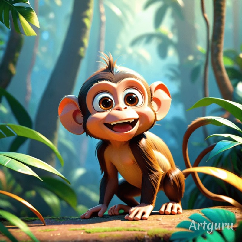 Create meme: cartoon monkey, monkey, the monkey from the cartoon