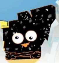 Create meme: paper toy, glumi bear, The black bird of Angri Birds