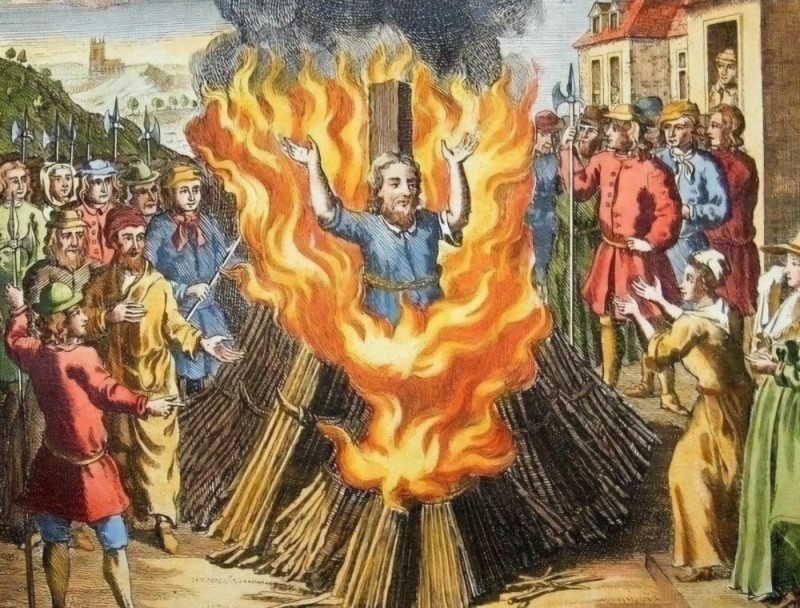 Create meme: holy inquisition burning of heretics, The burning of Giordano Bruno, Burning at the stake by Giordano Bruno