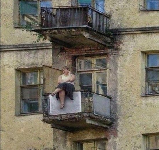 Create meme: Sitting on the balcony, sunbathing on the balcony, to the balcony