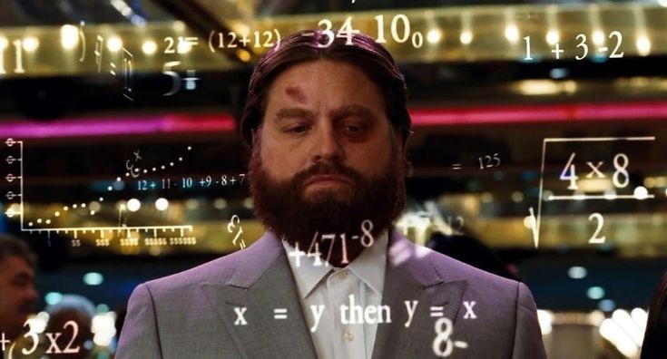 Create meme: the hangover calculate, Zach Galifianakis the hangover, Zach Galifianakis the hangover casino