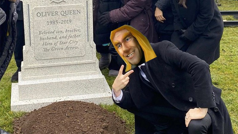 Create meme: grave meme template, grant gastin near the grave of Oliver, grave 