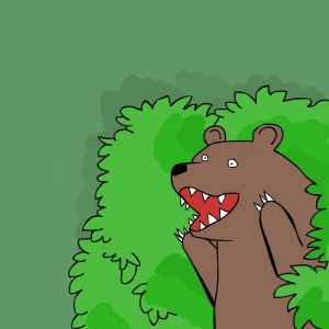 Create meme: meme bear from the bushes, meme bear, bear bushes