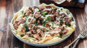 Create meme: beef stroganoff, the recipe for beshbarmak, beshbarmak