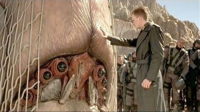 Create meme: starship troopers bugs, starship troopers, starship troopers bug brain