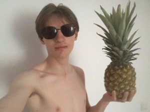 Create meme: guy, pineapple, people