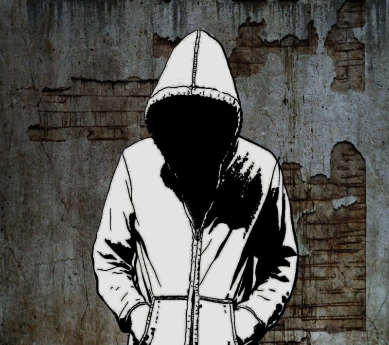 Create meme: back in the hood, the man in the hood art, the hooded man without a face