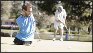 Создать мем: играть в гольф, без рук и ног, человек без рук и ног