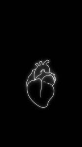 Create meme: the dark background, black background, neon heart on black background