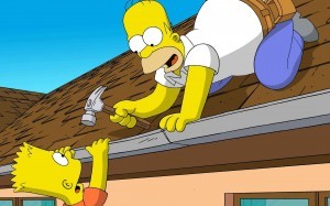 Create meme: Bart hits Homer with a chair, Homer Simpson Wallpaper, the simpsons hit and run card for Lisa