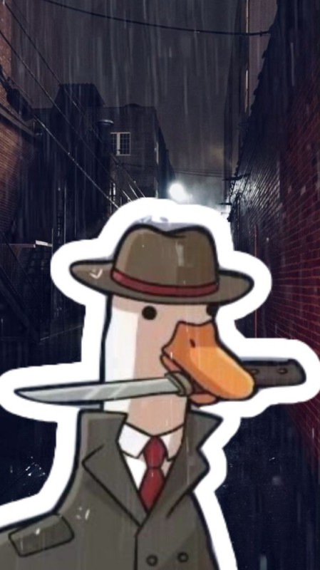 Create meme: goose with a knife, duck , goose with a knife