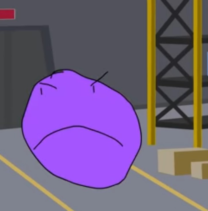 Create meme: bean-bag chair, bfdi purple face, violet