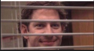 Create meme: Still from the film, Jim Halpert blinds, Jim meme the office