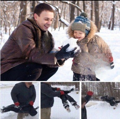 Create meme: That winter, winter family, people 