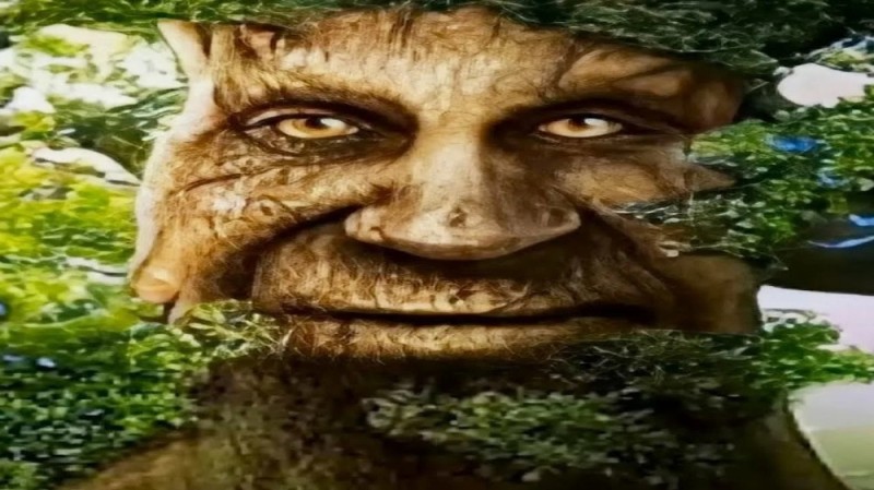 Create meme: the mystical tree, meme with a tree with a face, a tree with a face