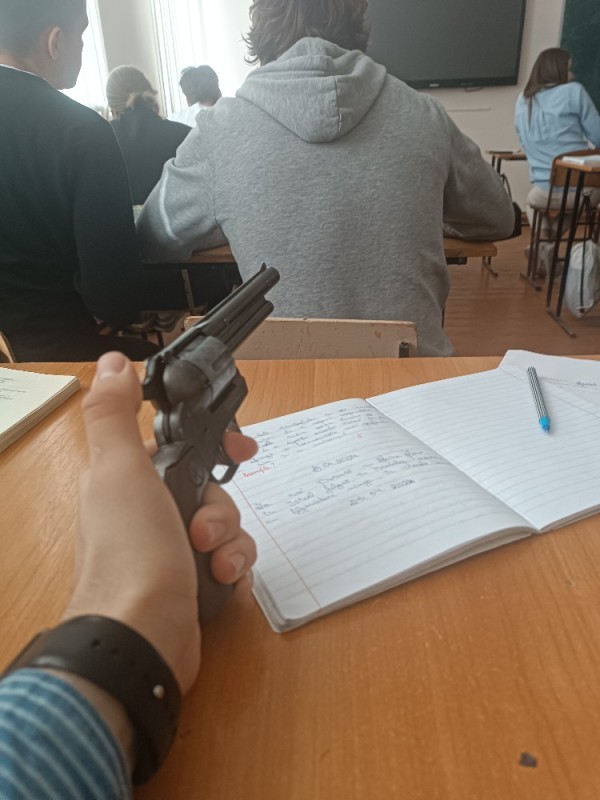 Create meme: shooting competition, student with gun, gun 