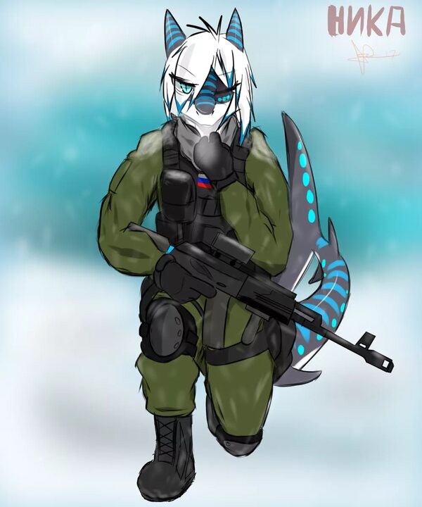 Create meme: Furry Nick Shark, furry sharks, military furries