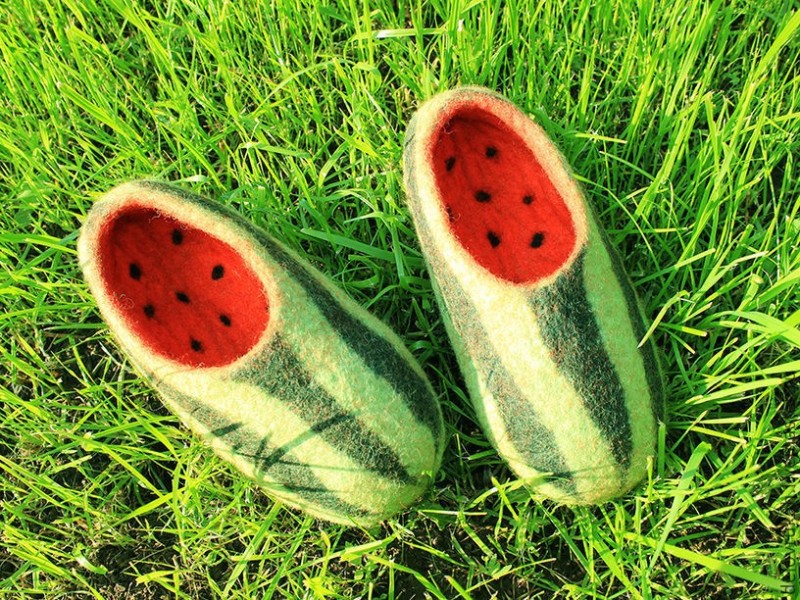 Create meme: watermelon slippers, watermelon slippers, slippers, watermelon tracks