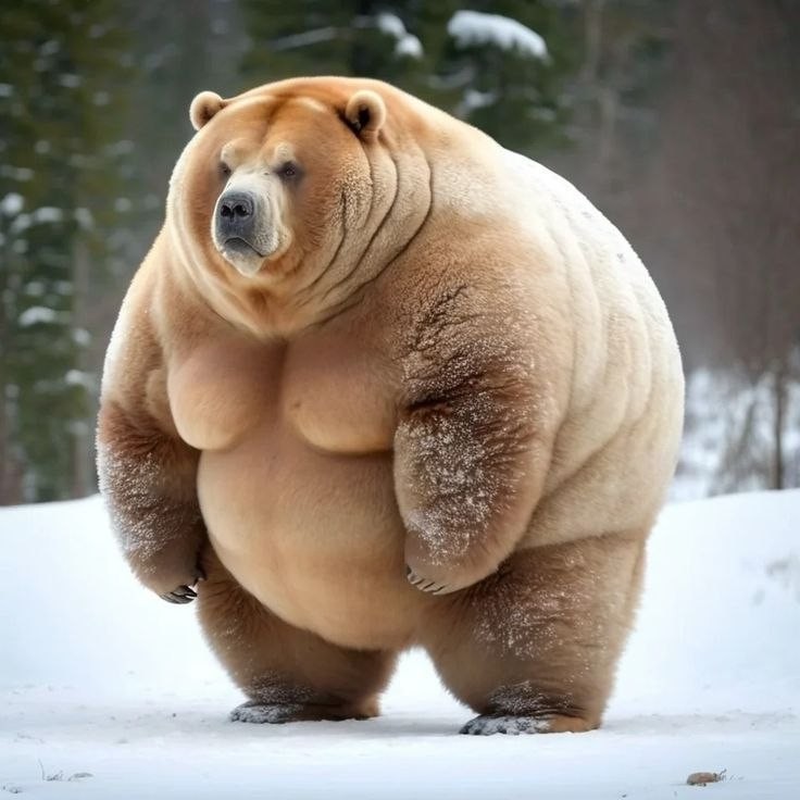 Create meme: fat bear, grolar (polar grizzly), the bear is fat