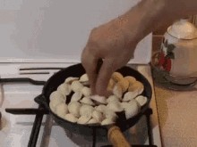 Create meme: frying pan for frying dumplings, homemade dumplings, fry the dumplings
