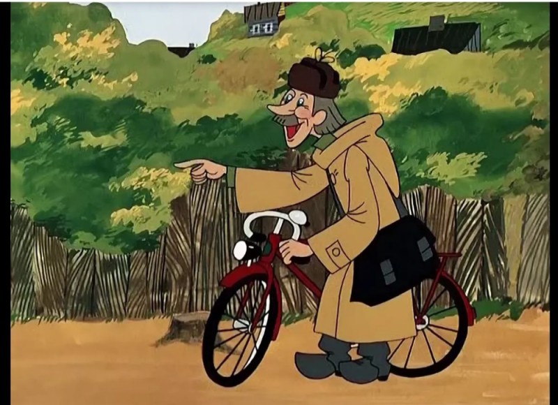 Create meme: pechkin bike, the postman Pechkin of buttermilk, the postman Pechkin bike